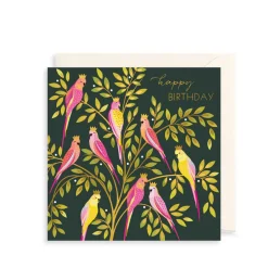 The Art File Pink Parrots in Crowns Greeting Card by Sara Miller