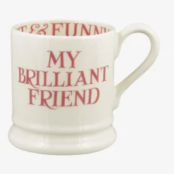 Emma Bridgewater Pink Toast My Brilliant Friend 1/2 Pint Mug