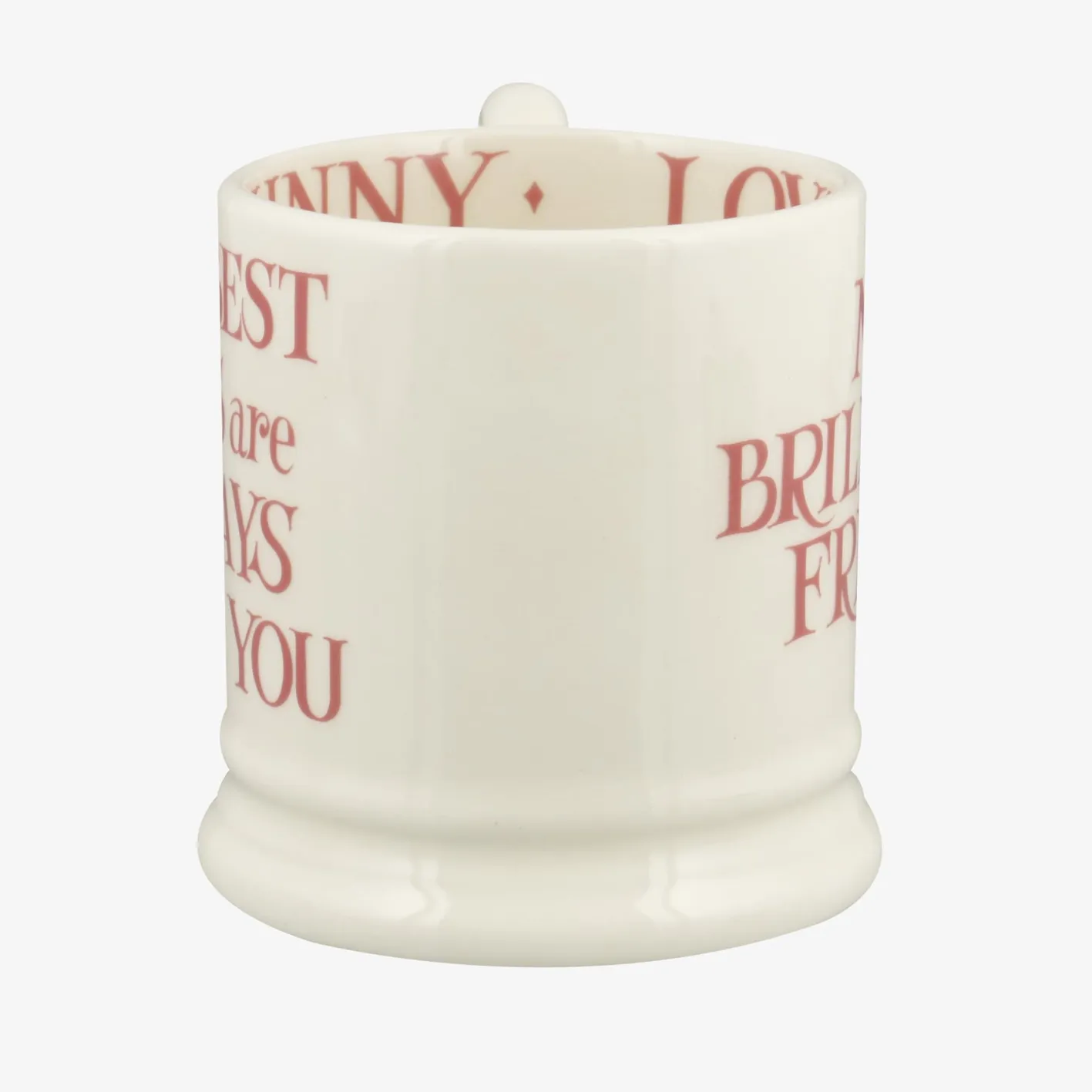 Emma Bridgewater Pink Toast My Brilliant Friend 1/2 Pint Mug
