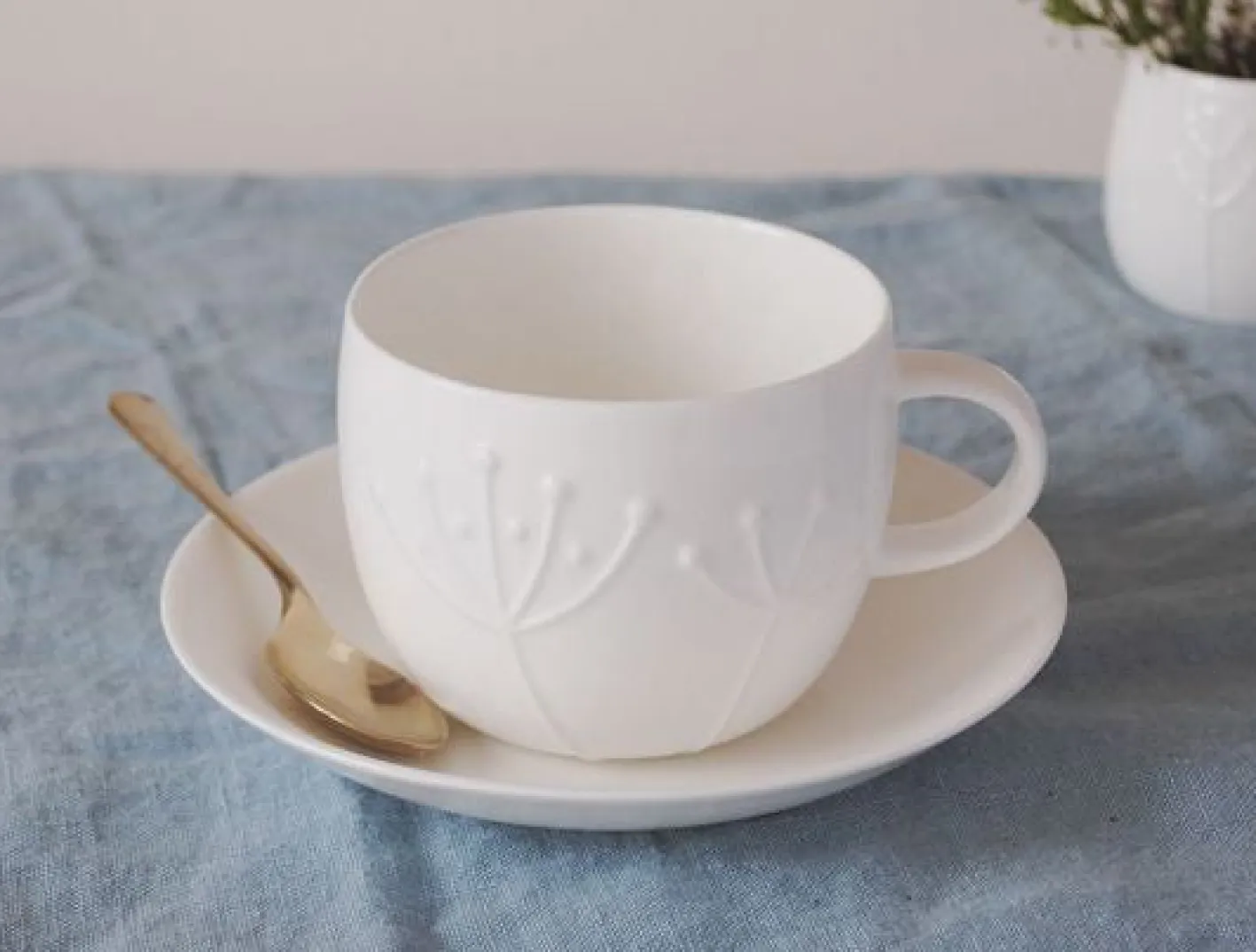 Repeat Repeat Plum Sprig Teacup & Saucer