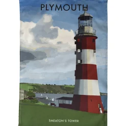 Town Towels Plymouth - Smeatons's Tower Tea Towel