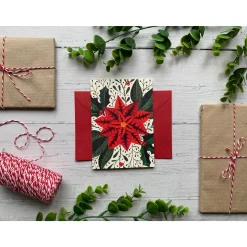Becky Amelia Poinsettia Christmas Card