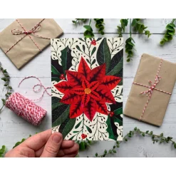 Becky Amelia Poinsettia Christmas Card