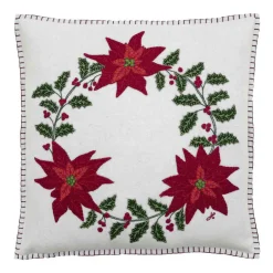 Jan Constantine Ponsettia Wreath Pillow