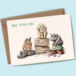 Bewilderbeest Pork Medallions Greetings Card