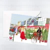 Njeri Illustrated Portobello Market Cafe Christmas Card