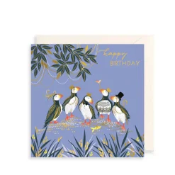 The Art File Pufffins in Crowns Greeting Card
