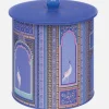 Sara Miller London Purple Lattice Windows Biscuit Barrel