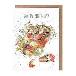 Wrendale Designs 'Purrrfect Birthday" Cat and Mice Birthday Greetings Card
