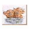 Wrendale Designs "Blown Away" Highland Cows Greetings Card