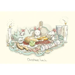 Two Bad Mice "Christmas Lunch" Christmas Card
