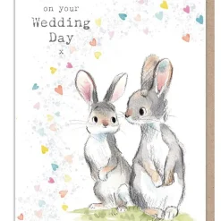 Paper Shed Design Rabbits "With Love on your Wedding Day" Greetings Card