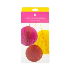 Talking Tables Rainbow Honeycomb Party Decorations - 3 pack
