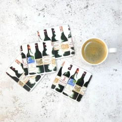 Corinne Alexander Red Bordeaux Coaster Set by