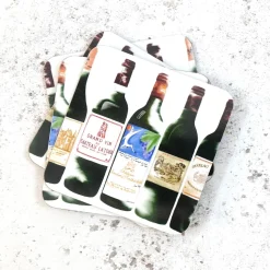 Corinne Alexander Red Bordeaux Coaster Set by
