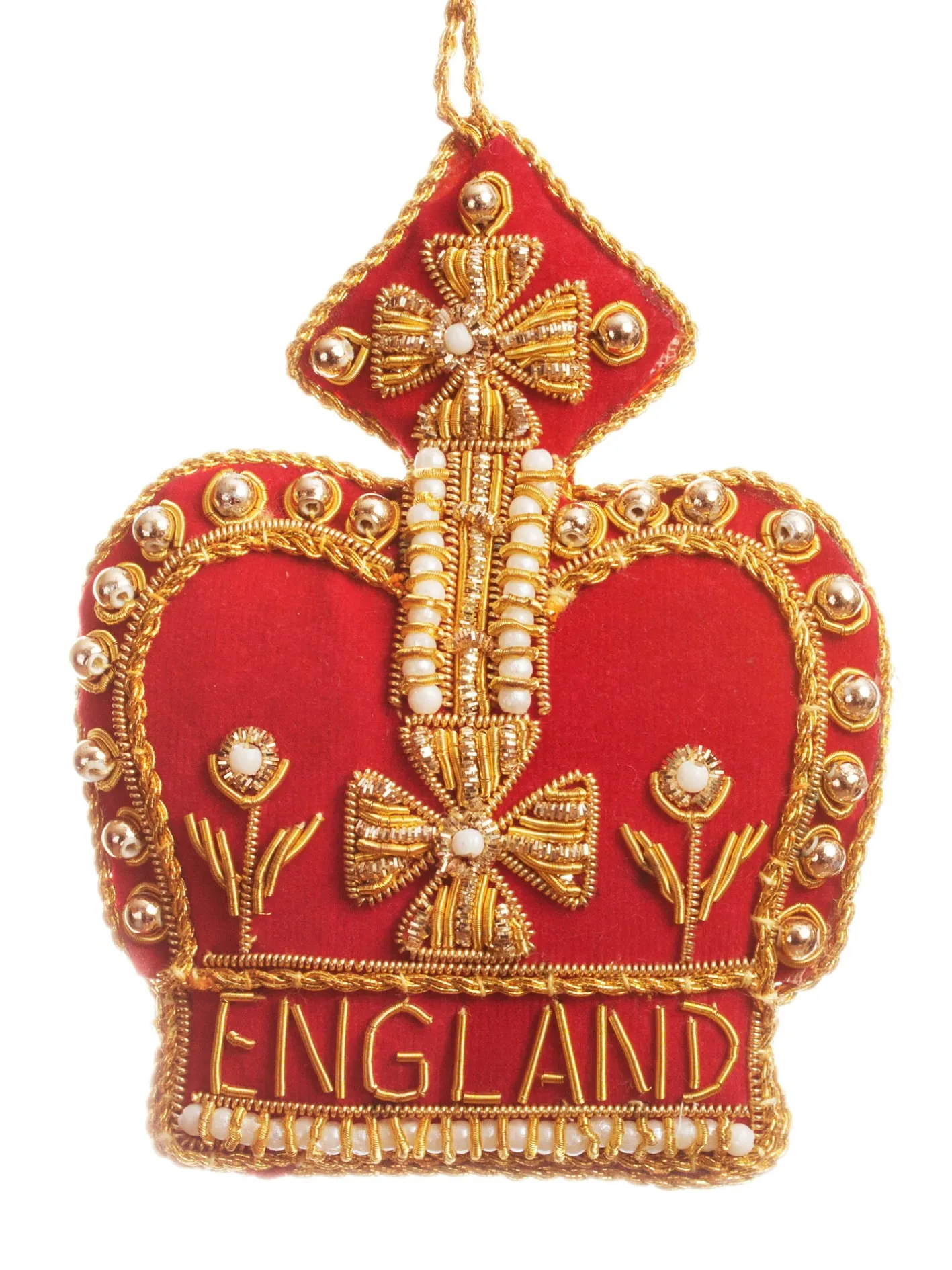 St. Nicolas Red England Crown Decoration