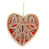 Tinker Tailor Red Velvet Crystal Heart Decoration by London