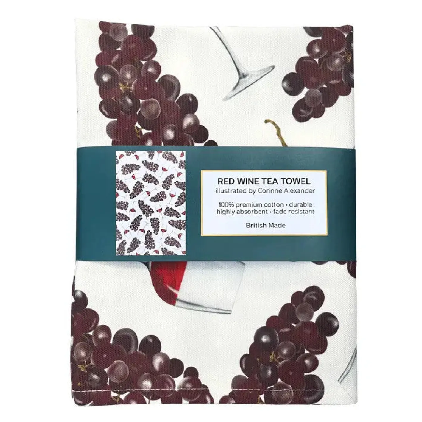 Corinne Alexander Red Wine Tea Towel by