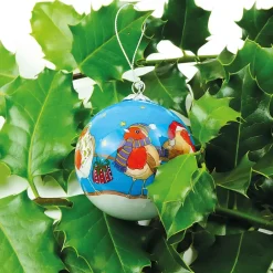 Emma Ball Robin Hand-painted Glass Bauble