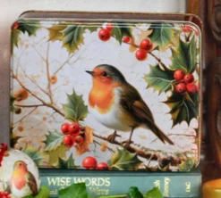 Elite Tins Robin Nostalgia Christmas Deep Rectangular Tin