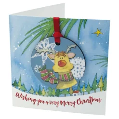 Emma Ball Rudolph Melamine Bauble Card
