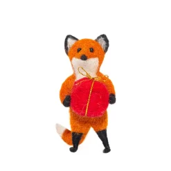 Sew Heart Felt Rusty Fox Holding a Present Felt Decoration