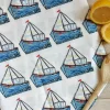 Lucky Lobster Sailing Boats Tea Towel