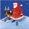 Emma Ball Santa and Reindeer Pack of 6 Christmas Cards