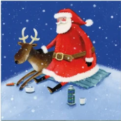 Emma Ball Santa and Reindeer Pack of 6 Christmas Cards