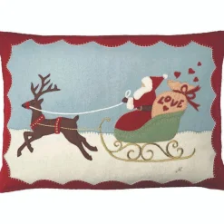 Jan Constantine Santa and Rudolph Pillow