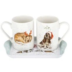 Wrendale Designs 'Santa Paws'  Mug & Tray Set