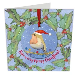 Emma Ball Santa Robin Melamine Bauble Card