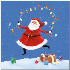 Emma Ball Santa Skipping Pack of 6 Christmas Cards