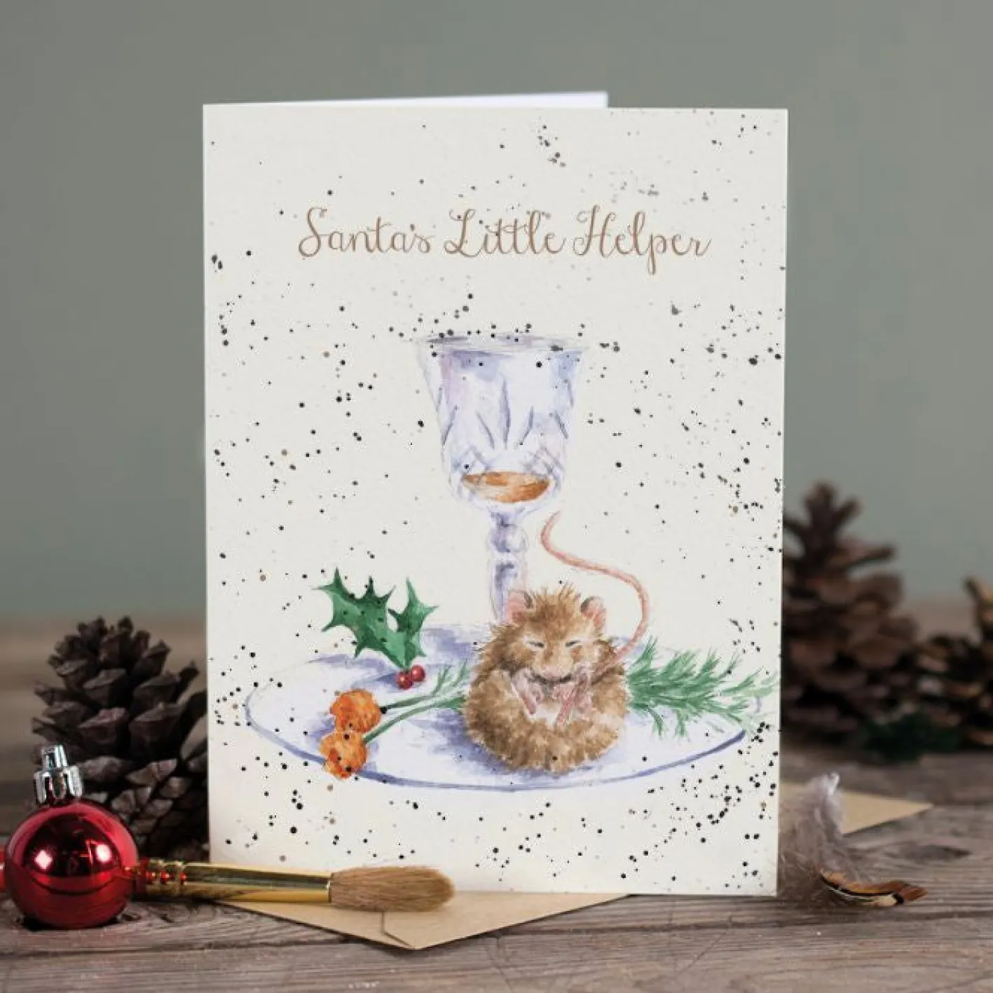 Wrendale Designs 'Santa's Little Helper' Christmas Greetings Card
