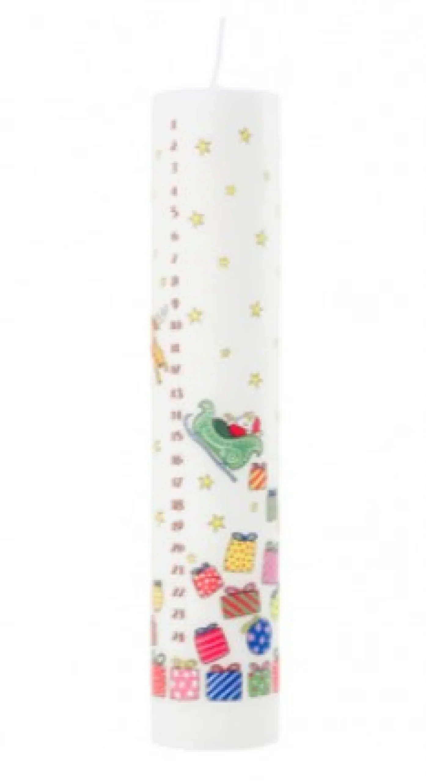 Alison Gardiner Santa's Sleigh Pillar Advent Candle