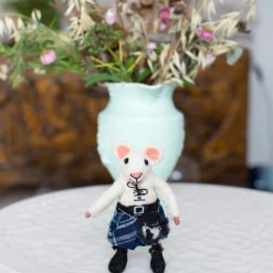 Sew Heart Felt Scottish Felt Mouse in Blue Kilt