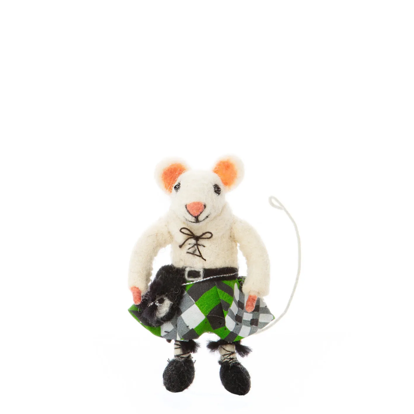Sew Heart Felt Scottish Felt Mouse in Green Kilt