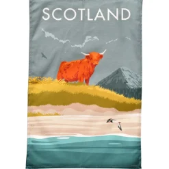 Town Towels Scottish Highlands - Scotland Highland Cow Tea Towel