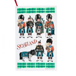 Alison Gardiner Scottish Pipers Tea Towel