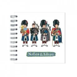 Alison Gardiner Scottish Pipers Wire Bound Mini Notebook
