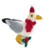 Amica Felt Seagull with Christmas Pudding Felt Decoration