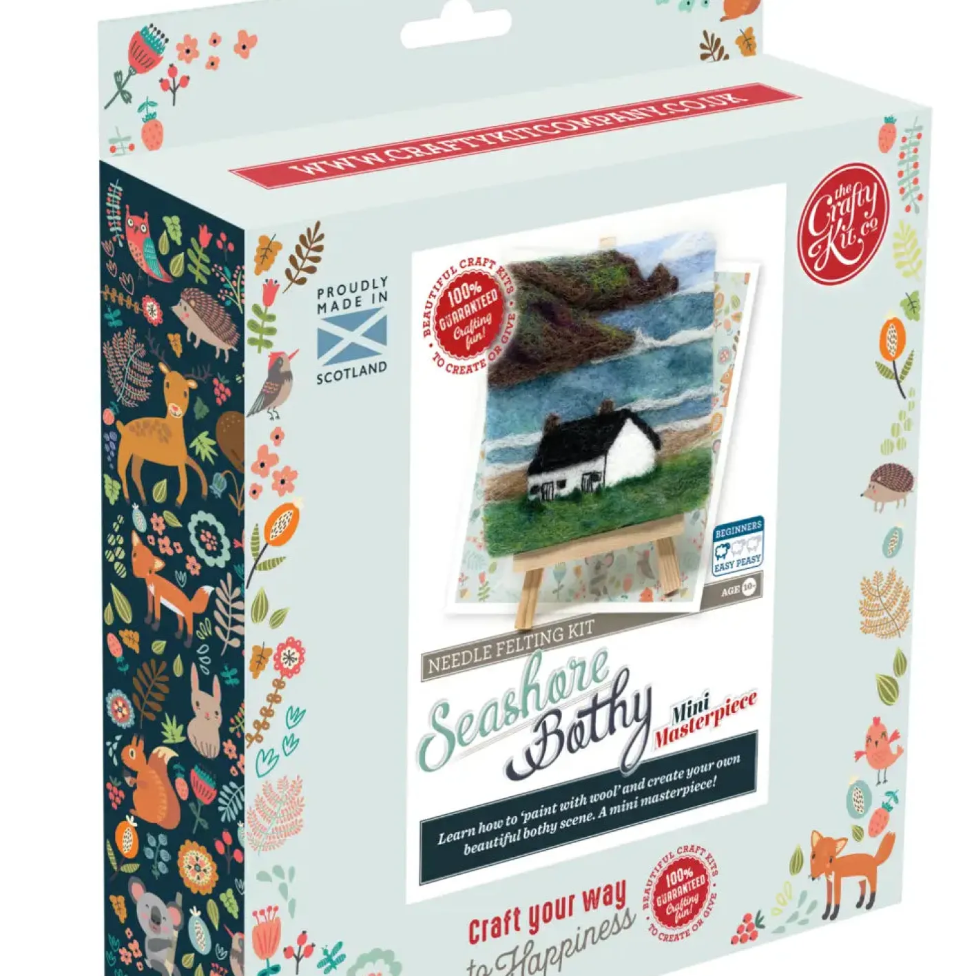 The Crafty Kit Co. Seashore Bothy Paint with Wool Needle Felting Kit
