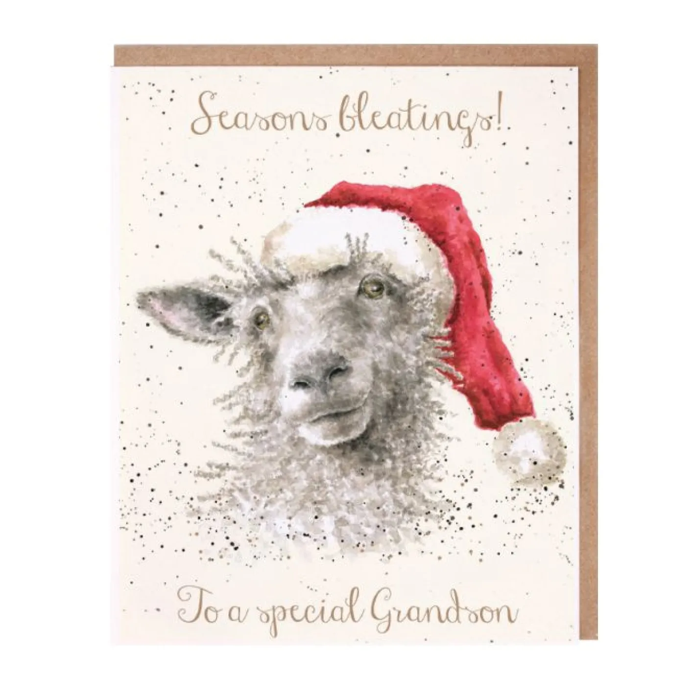 Wrendale Designs 'Season's Bleatings' Sheep Christmas Greeting Card