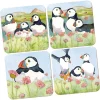 Emma Ball Sea Thrift Puffins Coasters- Set of 4