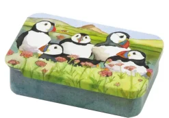 Emma Ball Sea Thrift Puffins Mini Slider Tin