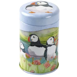 Emma Ball Sea Thrift Puffins Set of 3 Mini Stacker Tins