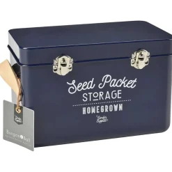 Burgon & Ball Seed Packet Storage Tin in Atlantic Blue