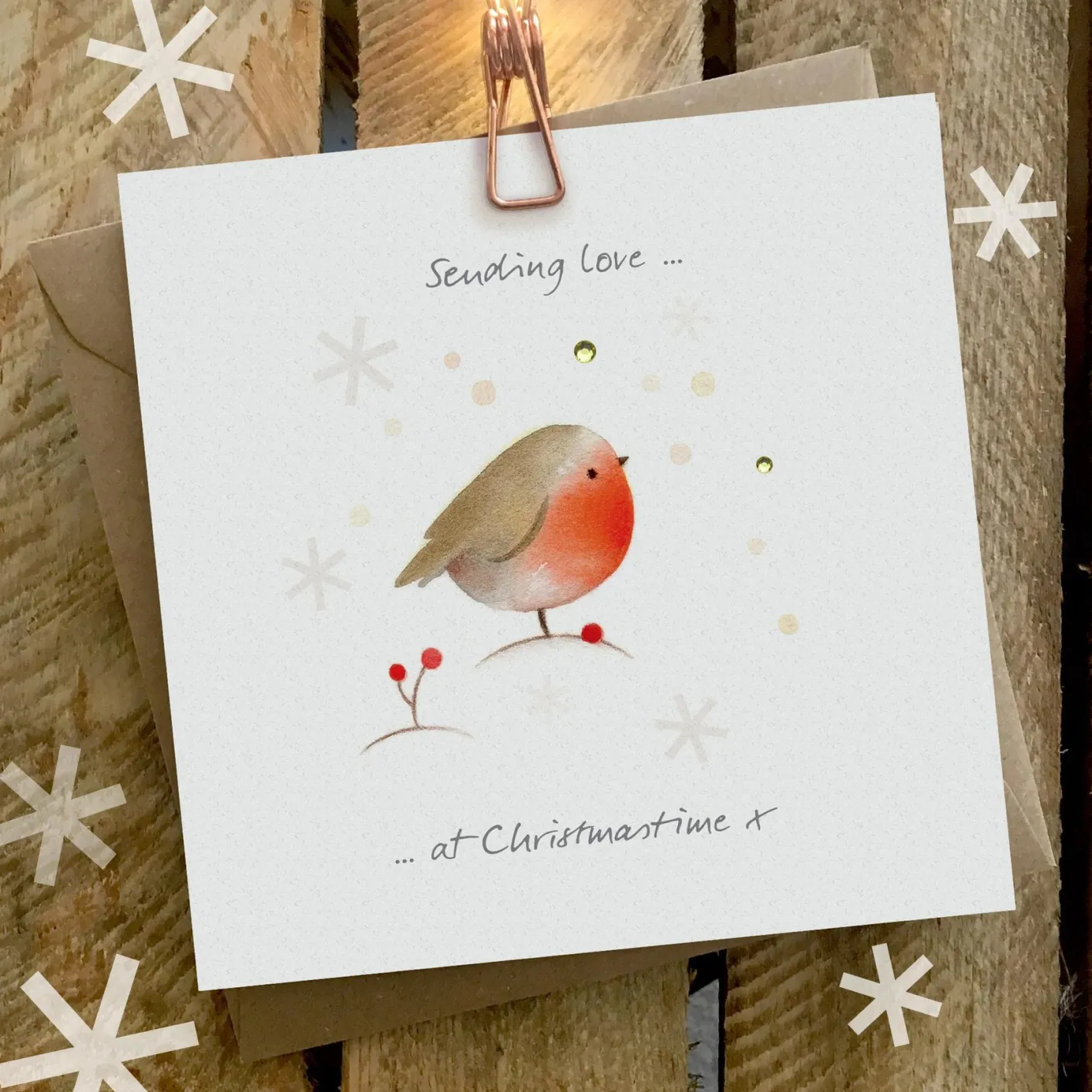 Ginger Betty Sending Love at Christmastime Card