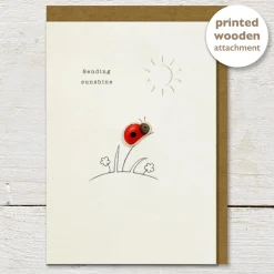 Ginger Betty Sending Sunshine Ladybug Greeting Card