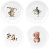 Wrendale Designs Set of Four 8 Inch Coupe Plates  (Hare, Duck, Mouse, Squirrel)